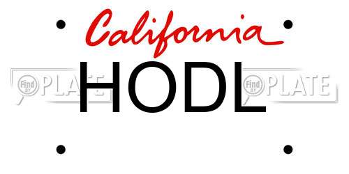 HODL California License Plate