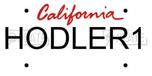 HODLER1 California License Plate