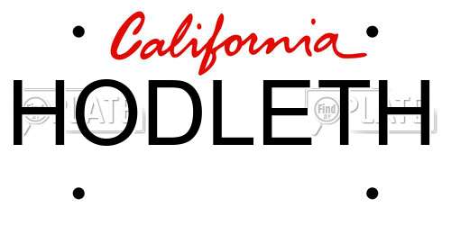 HODLETH California License Plate
