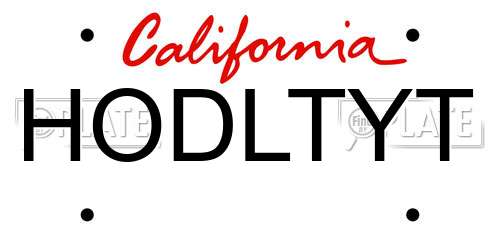 HODLTYT California License Plate