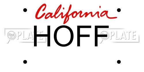 HOFF California License Plate