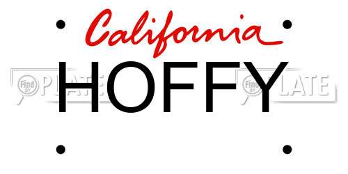 HOFFY California License Plate