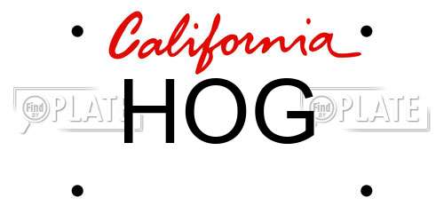 HOG California License Plate