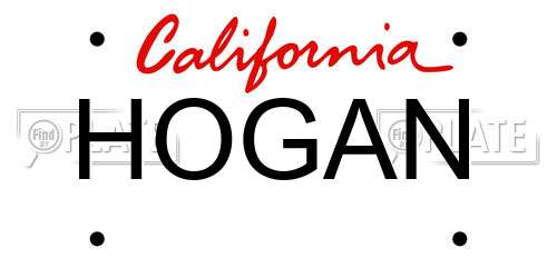 HOGAN California License Plate