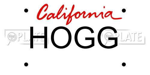 HOGG California License Plate