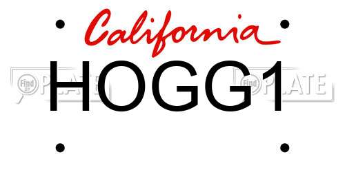 HOGG1 California License Plate