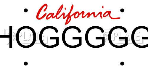 HOGGGGG California License Plate