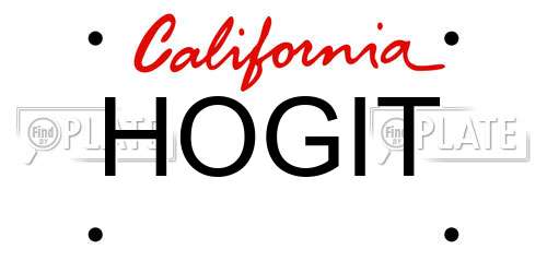 HOGIT California License Plate