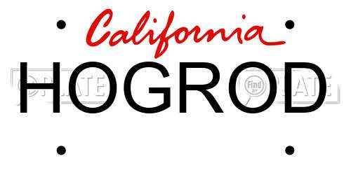 HOGROD California License Plate