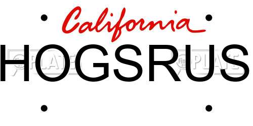 HOGSRUS California License Plate
