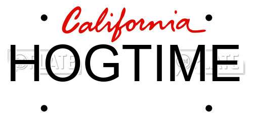 HOGTIME California License Plate