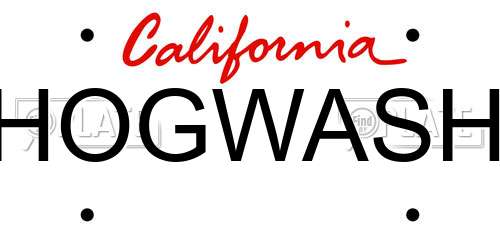 HOGWASH California License Plate