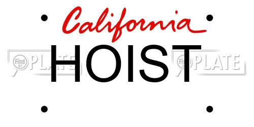 HOIST California License Plate