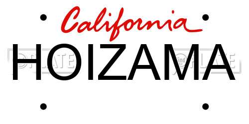 HOIZAMA California License Plate