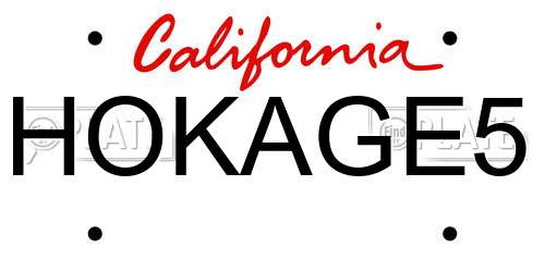 HOKAGE5 California License Plate