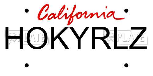 HOKYRLZ California License Plate