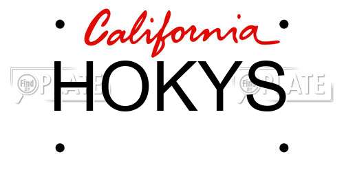 HOKYS California License Plate