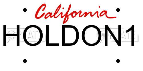 HOLDON1 California License Plate