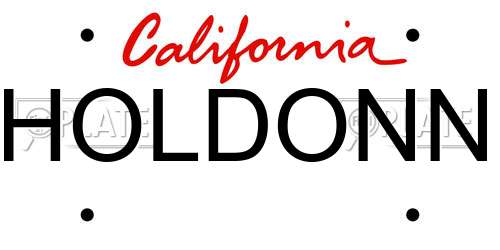 HOLDONN California License Plate