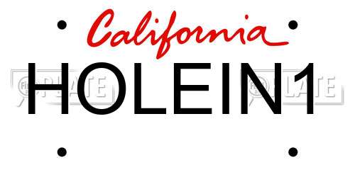 HOLEIN1 California License Plate