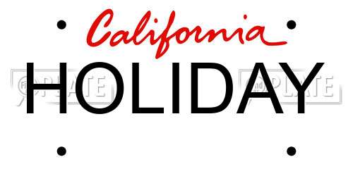 HOLIDAY California License Plate