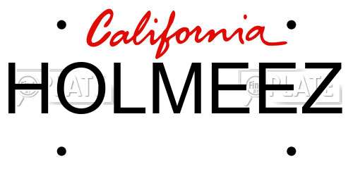 HOLMEEZ California License Plate