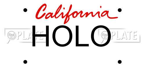 HOLO California License Plate