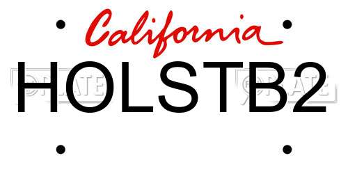 HOLSTB2 California License Plate