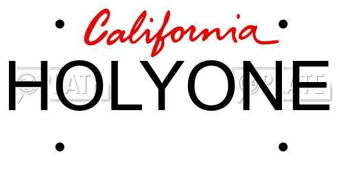 HOLYONE California License Plate