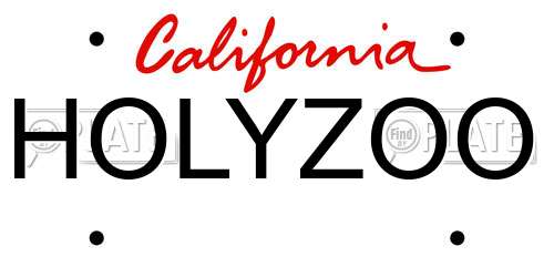 HOLYZOO California License Plate