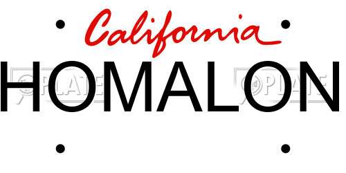 HOMALON California License Plate