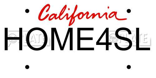 HOME4SL California License Plate