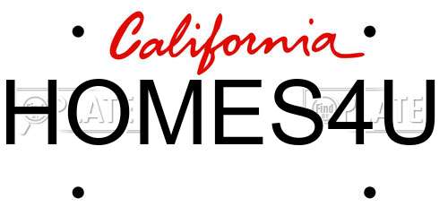 HOMES4U California License Plate