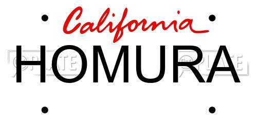 HOMURA California License Plate