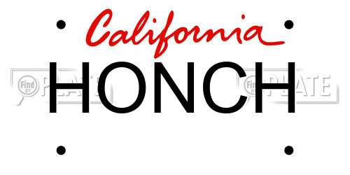 HONCH California License Plate