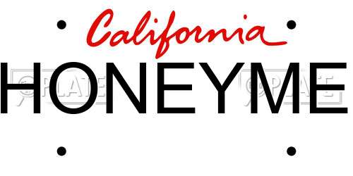 HONEYME California License Plate