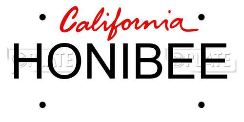 HONIBEE California License Plate