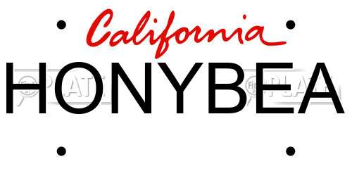 HONYBEA California License Plate