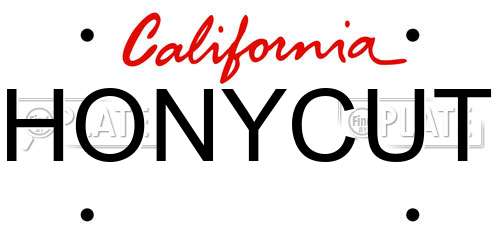 HONYCUT California License Plate