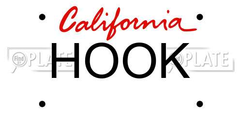 HOOK California License Plate
