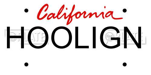 HOOLIGN California License Plate
