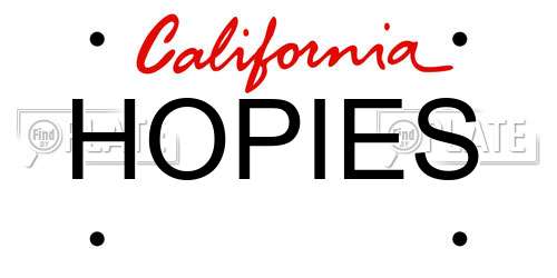 HOPIES California License Plate