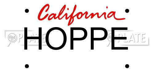 HOPPE California License Plate