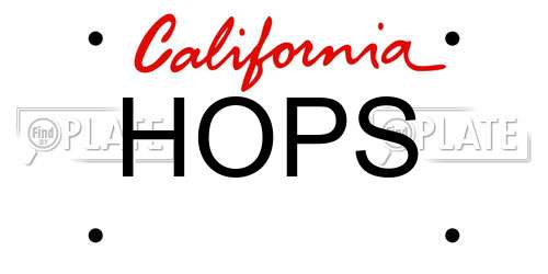 HOPS California License Plate