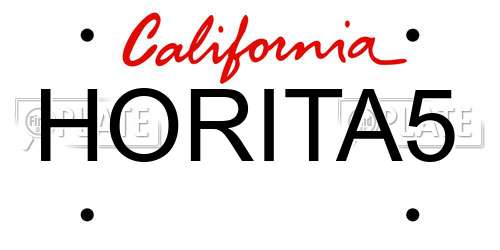 HORITA5 California License Plate