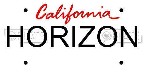 HORIZON California License Plate