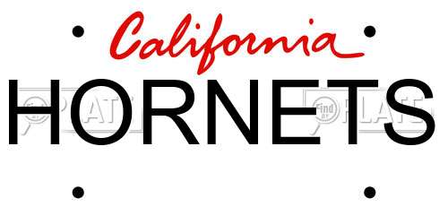 HORNETS California License Plate