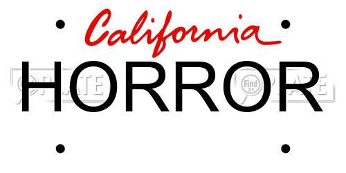 HORROR California License Plate