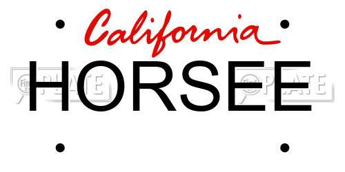 HORSEE California License Plate