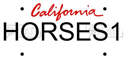 HORSES1 California License Plate